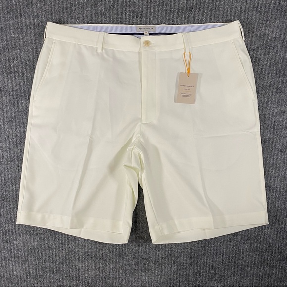 Peter Millar Salem EB82 Performance Mens 38 White Crown Sport Golf Shorts New